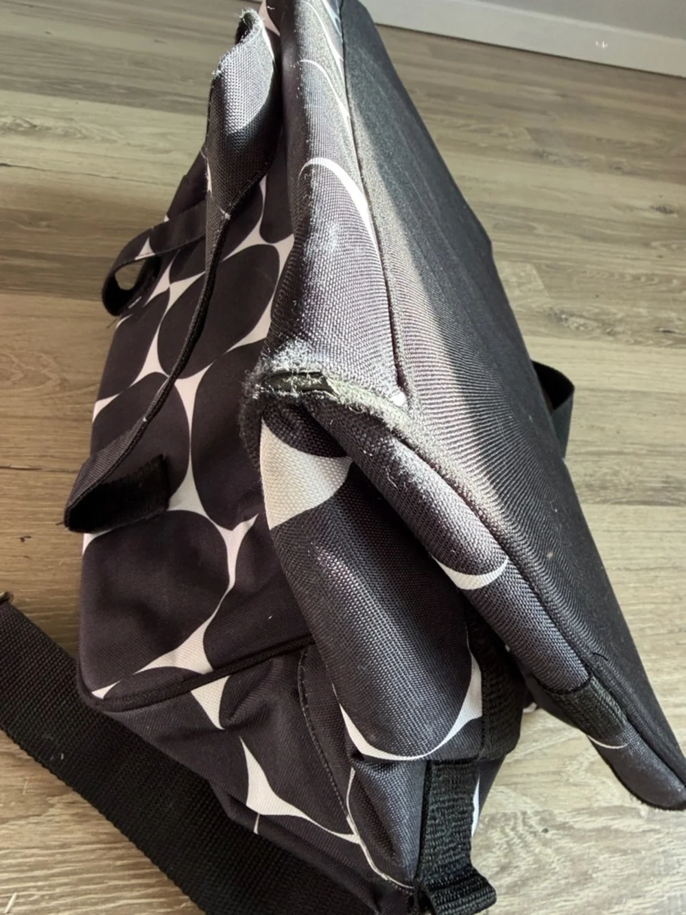 Thirty One Black & White Geometric Canvas Travel Bag